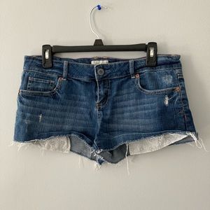 Aeropostale Cropped Denim Jean Shorts
